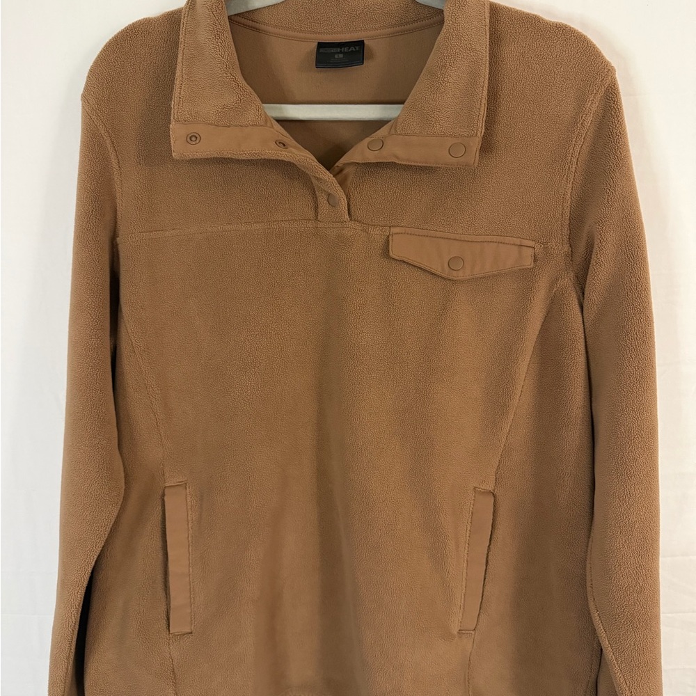 32 Degrees Heat Wood Smoke Midweight Snap Arctic Fleece Pullover - Large